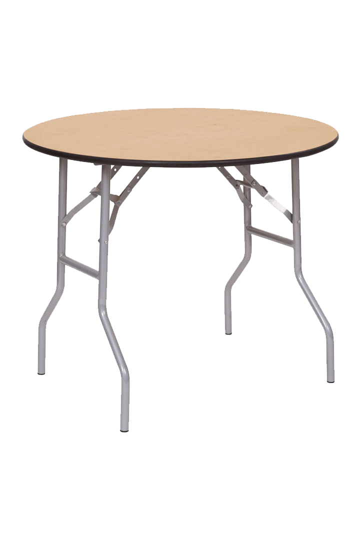 FOLDING ROUND WOOD TABLE 36" Theoni Collection